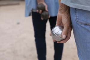 Joueurs de pétanque au Camping du Lac du Causse